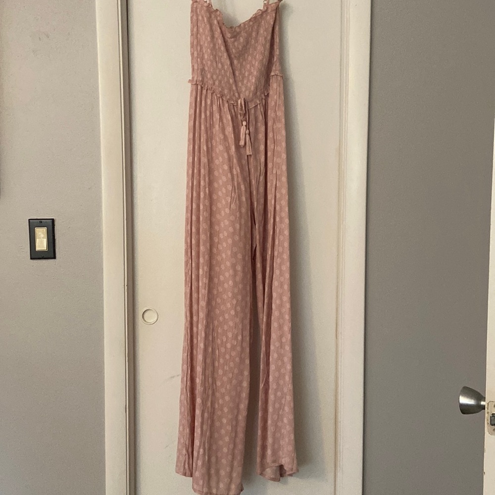 Light pink wide leg jumpsuit